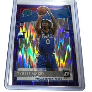 2020-21 Panini Donruss Optic - Rated Rookie #171 Tyrese Maxey (RC) Purple Shock